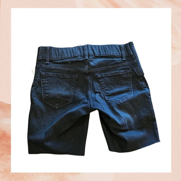 Isabel Maternity Black Denim Bermuda Expandable Side Shorts - Picture 3 of 4